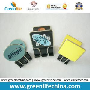 China Standard 32mm Black Binder Clip W/Colored Plastic Logo Printed Handle factory