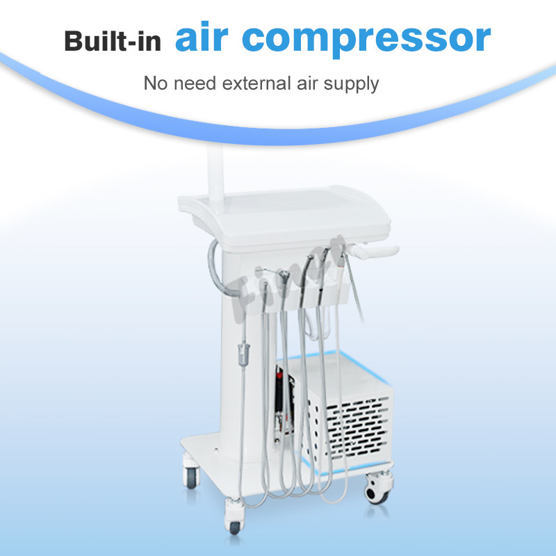 Dental Tray LED Lamp Operate Portable Dental Unit With Air Compressor