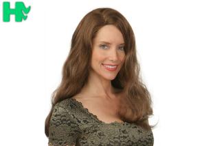 China Glam Side Bang Long Capless Heat Resistant Fiber Wigs Vogue Towheaded Wavy factory