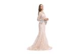 Anti - Wrinkle Breathable Long Sleeve Long Prom Dresses 100% Polyester
