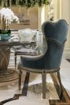 New italian Luxury Dinner Room Marble Top Wooden Carved Elegant Round Dining