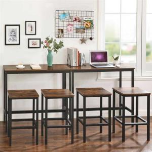 China 6.2 Inch Bar Table Stool Set Industrial Coffee Vintage Brown Dining Bar Table factory