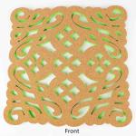 12''X12'' Decorative Cork Wall Tiles Hollow Carved Elegant Deisgn FDA PROP65