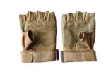 TactiGrip Brown Combat Gloves (Half-Finger) - Reinforced Knuckle & Palm Guard