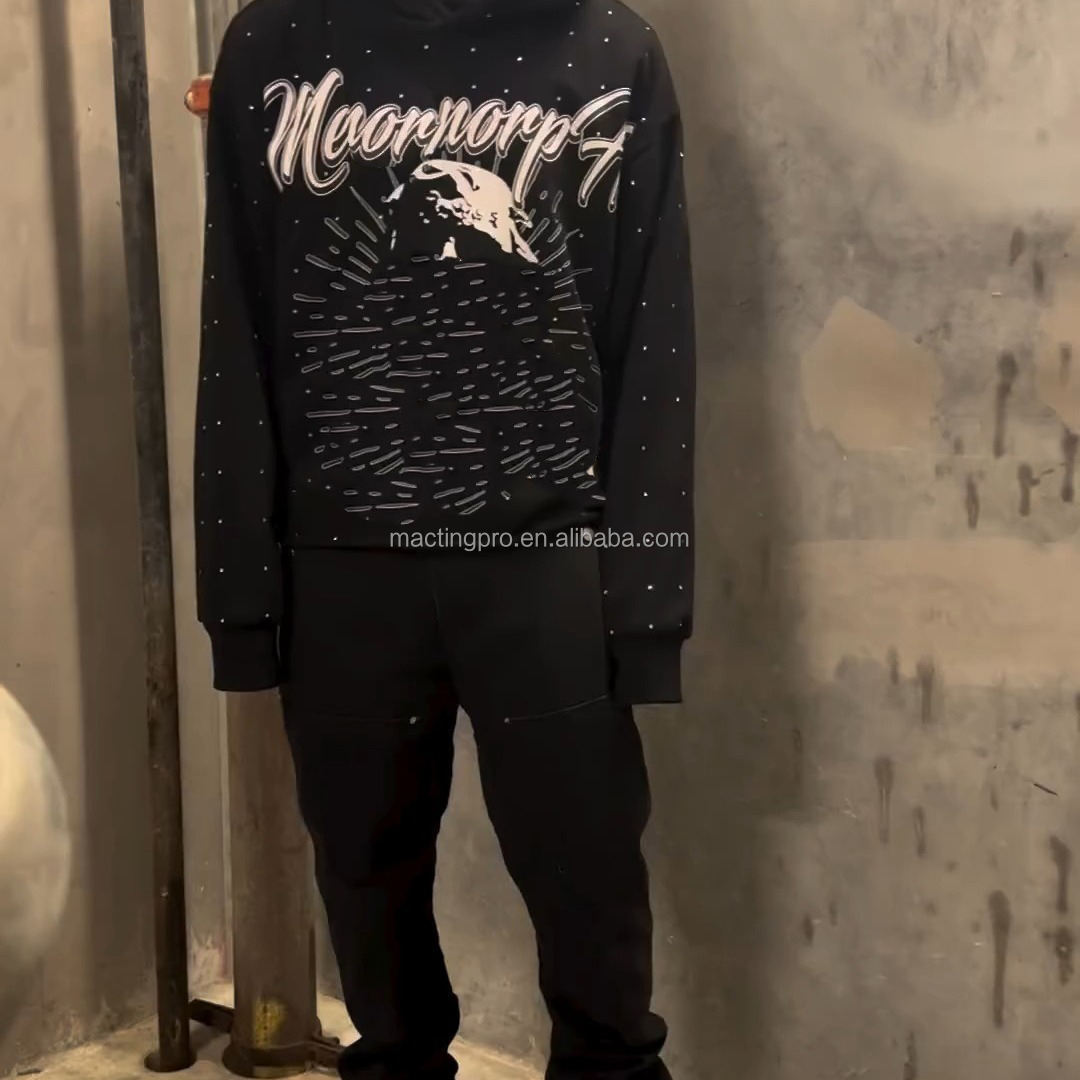 Customized Mens 300 gsm Lightweight Pullover Hooded Sweatshirt with Cut Edge Raw Hem