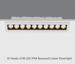 10 Heads 21W LED Recessed Downlight IP44 Water Resistant Linear Downlight