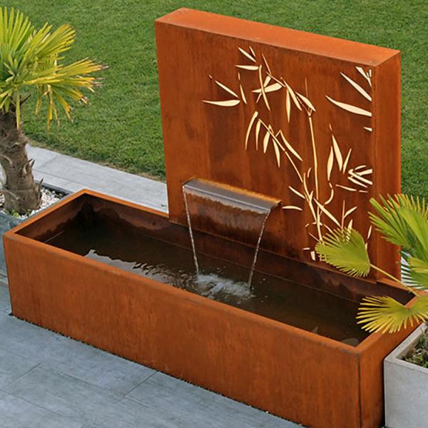 Modern Fountains Corten Steel Waterfall Outdoor Garden Water Features With