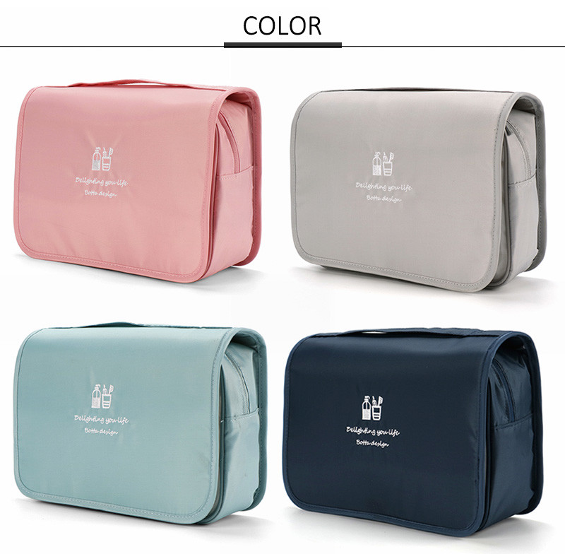 Make Your Own Logo Waterproof Large Hanging Travel Makeup Cosmetic Bag