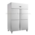 Food Grade Stainless Steel Vertical Freezer Fan Cooling Upright Chiller 4 Door