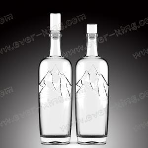 China ODM Transparent 750ml Glass Liquor Bottles With Glass Top factory