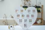 Heart Shape Baby First 12 Months Photo Frame Wooden White With Lights