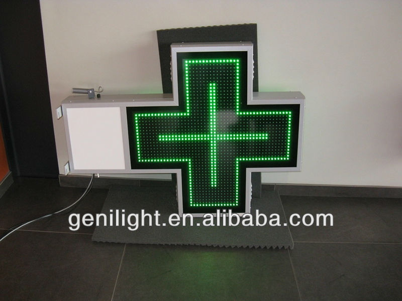 Graphics Display Function Waterproof LED Cross Pharmacy Sign for Medical Treatment