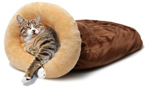China Fleece Warm Covered Cat Snuggle Sack Indoor For Cold Weather factory