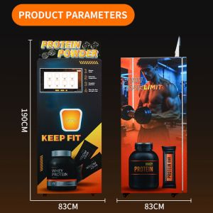 Protein Powder Vending Machine with Automatic Cup Dispensing Background Warning
