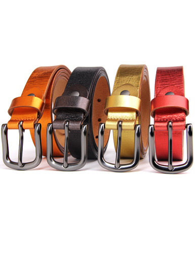 AZO Free Gunmetal Buckle Women Genuine Leather Belt