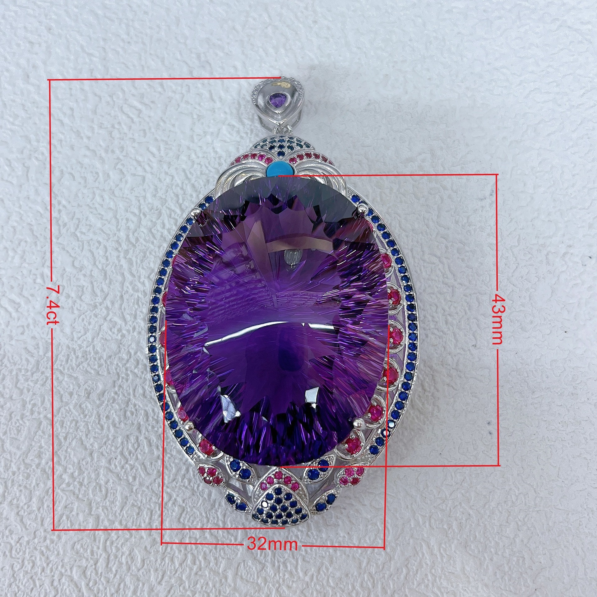 Feng Shui High-End Luxury New Product S925 Silver Plated With Platinum Inlaid Topaz Horse Eye Pendant