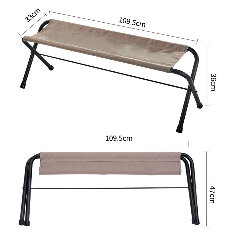 OEM Collapsible Bench Portable 6 Seats Foldable Beach Chair with Carry Bag and Back