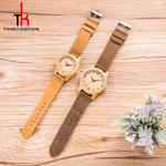 Handmade Wood Minimalist Leather Watch Waterproof Leather Belt Watch