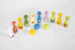 Kids Bowling Set Toddler Wooden Toys With 10 Different Animals Pins And 3 Color
