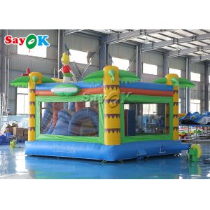 Palm Tree Inflatable Jumping Castle With Surf Boy Tropical Slide