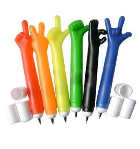 China finger shaped plastic penfor promotional use,logo can be printed factory
