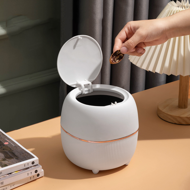 Coffee Table Light Luxury Living Room Mini Small Cute Household Desktop Trash Can Waste Bin with Lid