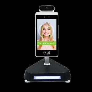 China Desktop Mount Building Security Device 8 Inch Android Panel Face Record Thermal Detect Bar Code Scanner factory
