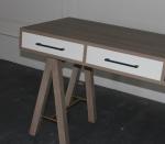 Formica laminate 3-drawer solid wood writing desk for hotel bedroom furniture