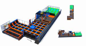 China 858M2 Commercial Amusement Trampoline Park with Climbing Wall/ Trampoline Park Made in China factory