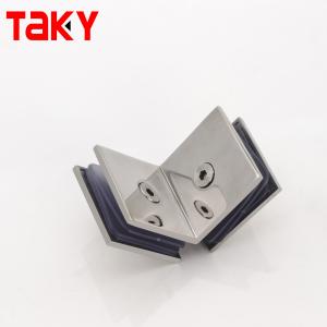 China Durable 45*45mm Shower Clamps for Tempered Glass Mounting in Corner of Bathroom Door factory