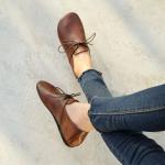 S104 Women's shoes autumn 2020 new leather fashion women's shoes convenient lace