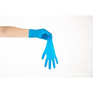 China Blue Food Grade Disposable Nitrile Glove Strong Nitrile Gloves factory