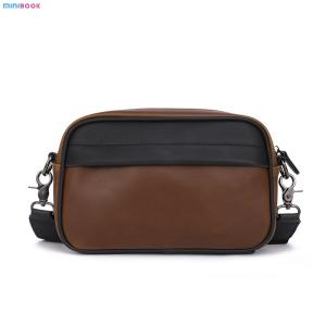 China Daily Life MINIBOOK Man Crossbody Bag PU Leather Custom Leather Shoulder Bag Small Messenger Bag for Men factory