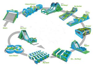 China Giant Inflatable Obstacle Course / 5k Insane Inflatable Obstacle Course Games For Event factory