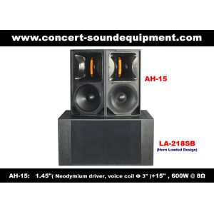 China 600W Line Array Speaker , 1.4&quot; + 15&quot; Full Range Speaker For Concert , Living Event And Fixed Installation factory