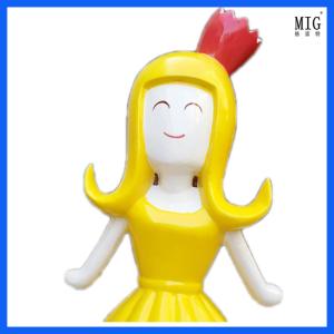 China outdoor garden theme fiberglass statue of flower fair character statue as decoration factory