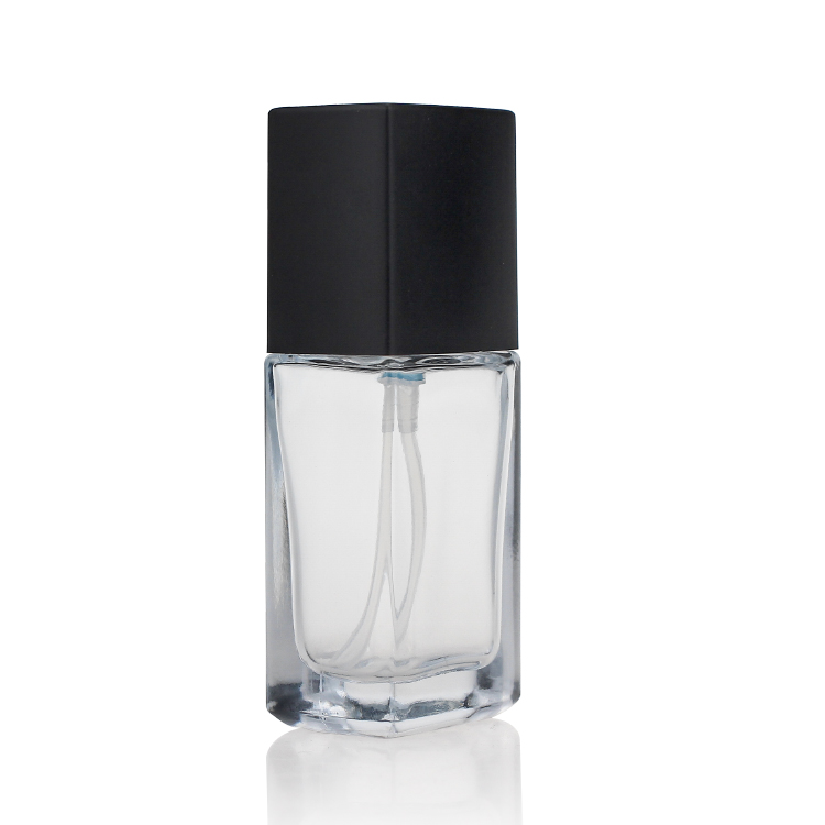 30 Ml Packaging Clear Empty Lotion Cosmetics Square Glass Liquid Foundation Bottle F131