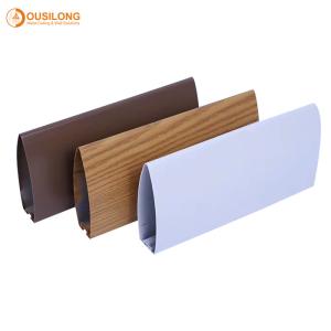 China Commercial Aluminum Roof Linear Metal Ceiling Wood Grain With Bullet shaped factory