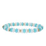 Amazonite Beach Gemstone Handmade Pave Beads Bracelets Stretch Multicolor