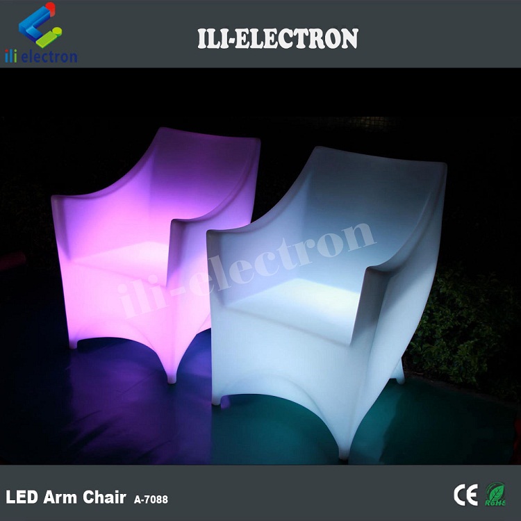PE Plastic LED Illuminated Furniture Chair RGB With Rechargeable Lithium Battery