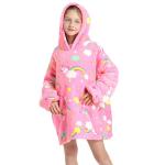 Fashionable Comfortable Childrens Hooded Pajamas Wearable Blanket Hoodie