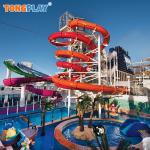 Creative Aquatic Play Equipment Pool Spiral Slide Customized Color