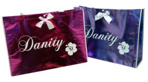 China Non Woven Carry Bag , 75g Coated Unwoven Fabric Shopping Bags With Butterfly Bow factory
