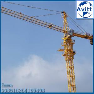 China 8t Topkit Head Tower Cranes TC5015 50M Working Arm Boom For 80m Buildings factory
