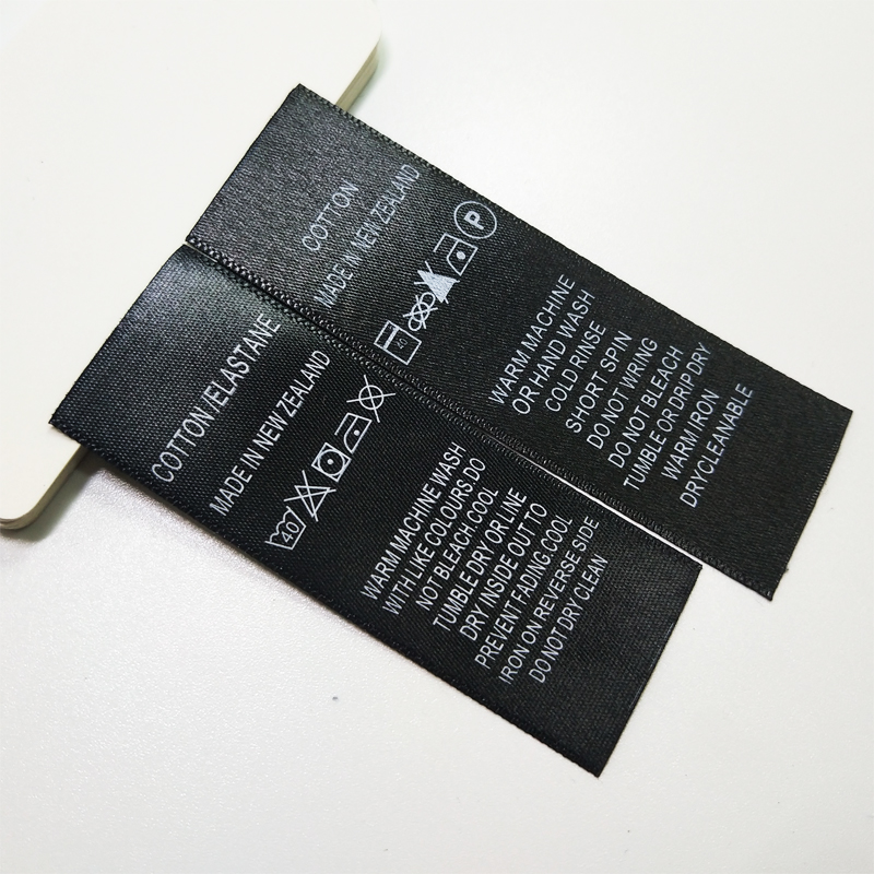 Customized Satin Wash Care Printing Labels For Clothing