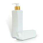 Eco Friendly HDPE Cosmetic Bottles With Metallic Golden Plastic Lotion Pump