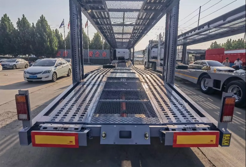 CIMC 2/3 Axle Stainless Steel 8-9 Land Road Car Trailer Semi Utility Flatbed Carrier Trailer