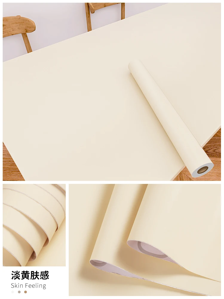 Plain Color PVC Skin Friendly Soft Film Waterproof Wallpaper For Furniture Renovation