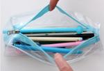 Transparent EVA / PVC Stationery Pencil Case , Travelling Clear Plastic Pencil