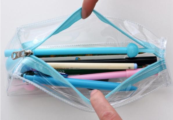 Transparent EVA / PVC Stationery Pencil Case , Travelling Clear Plastic Pencil
